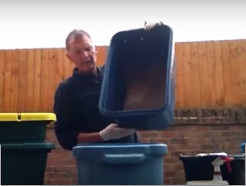 Making a wormery from old plastic recycling boxes