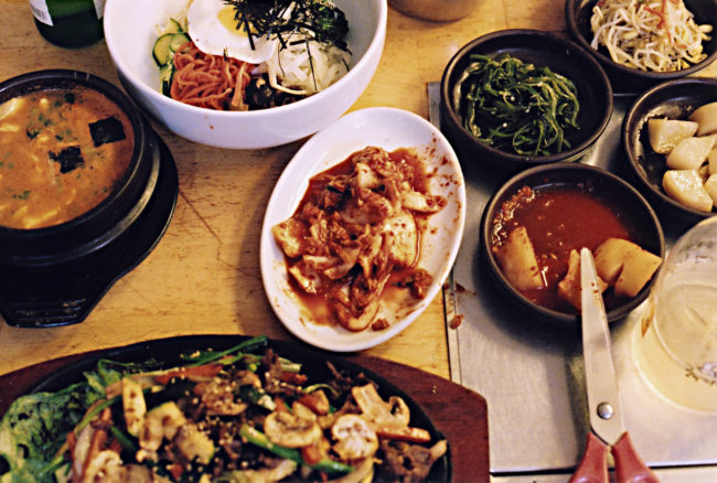 Fermentation in action on a Korean dinner table