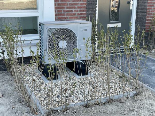 heat pump outside a house