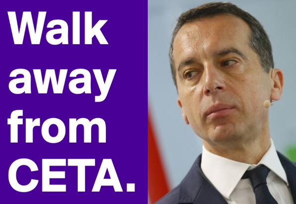 The Austrian Chancellor needs your help to block the CETA trade deal