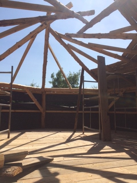 Reciprocal roof at The Community Farm roundhouse